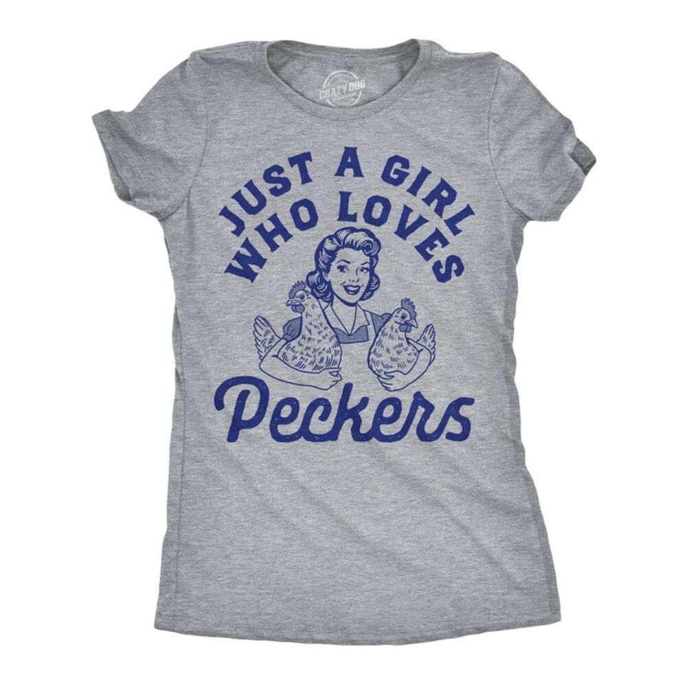 Womens Funny T Shirts Just A Girl Who Loves Peckers Tee For Ladies